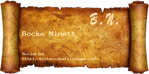 Bocke Ninett névjegykártya
